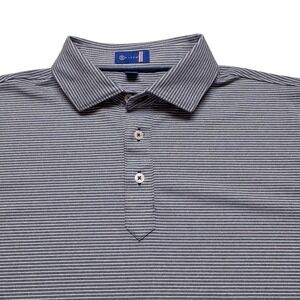 Stitch Golf Polo Shirt Mens M/L Gray Stripe Stretch Performance Top Golf Casual